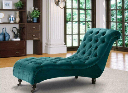 Chesterfield Velvet Chaise Lounge Designer Sofa Club Lounger Textile Fabric Upholstery